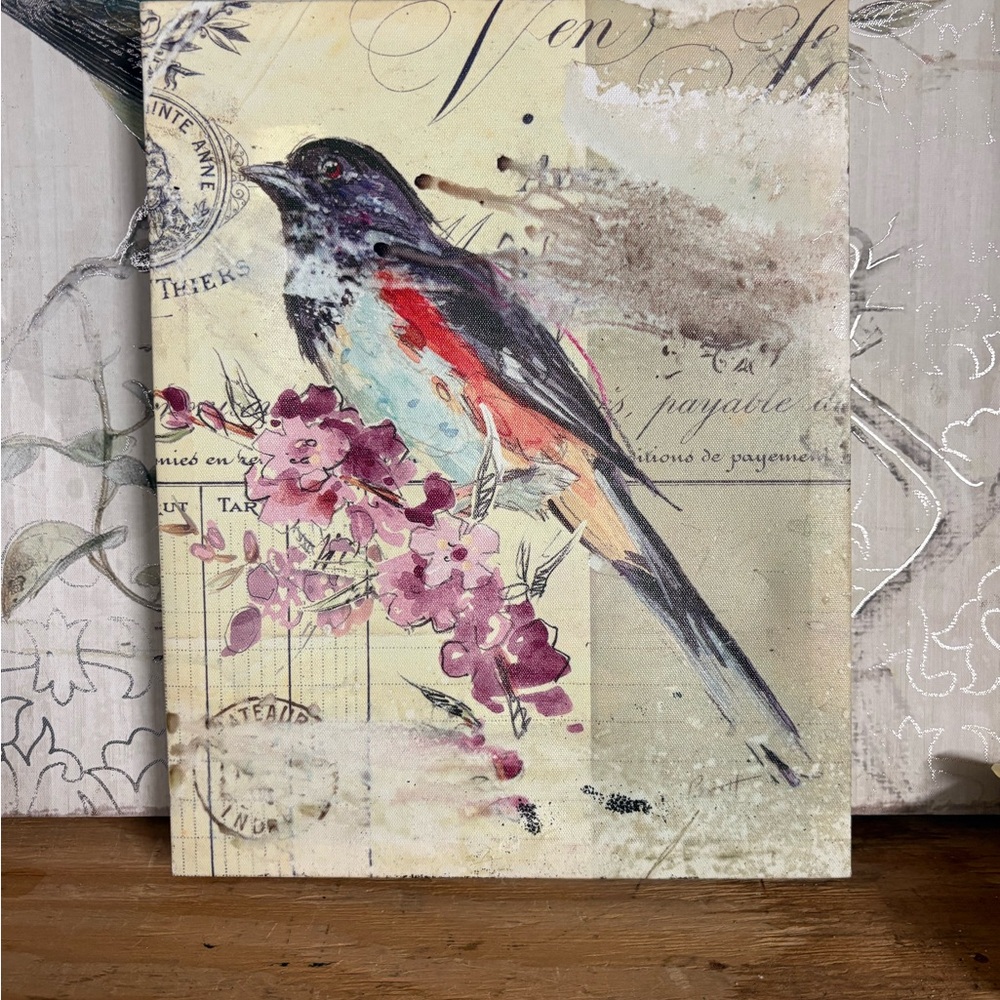 Bird and Floral Canvas Art